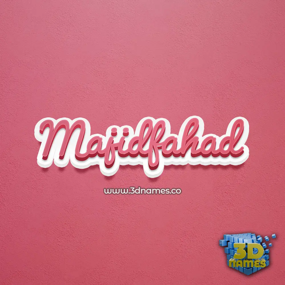 majidfahad in Red Scribble style - 3D name wallpaper