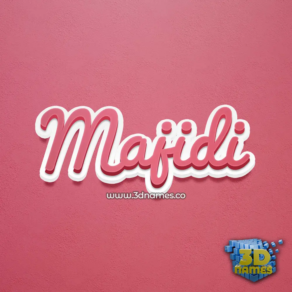 majidi in Red Scribble style - 3D name wallpaper