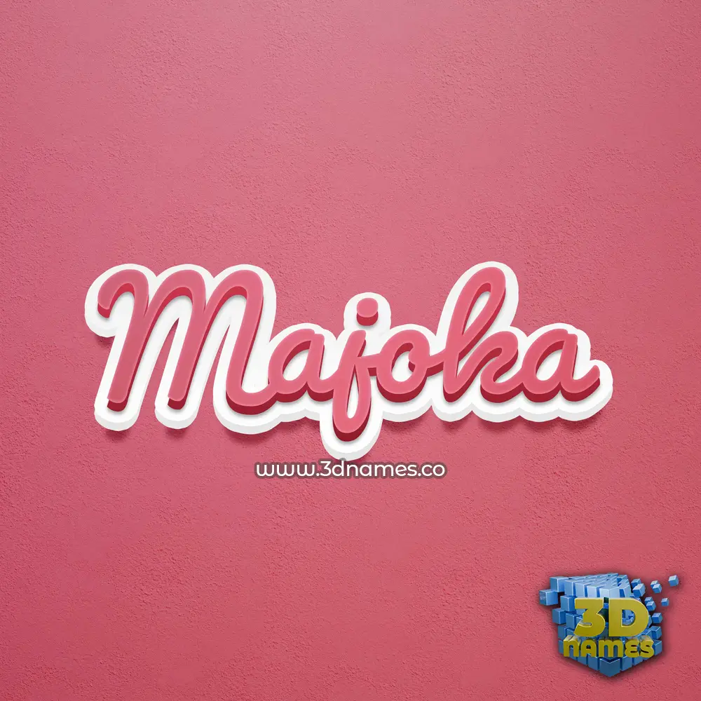 majoka in Red Scribble style - 3D name wallpaper