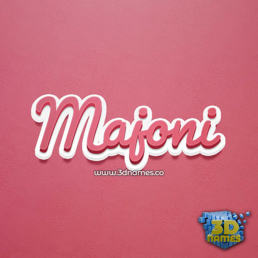 majoni in Red Scribble style - 3D name wallpaper