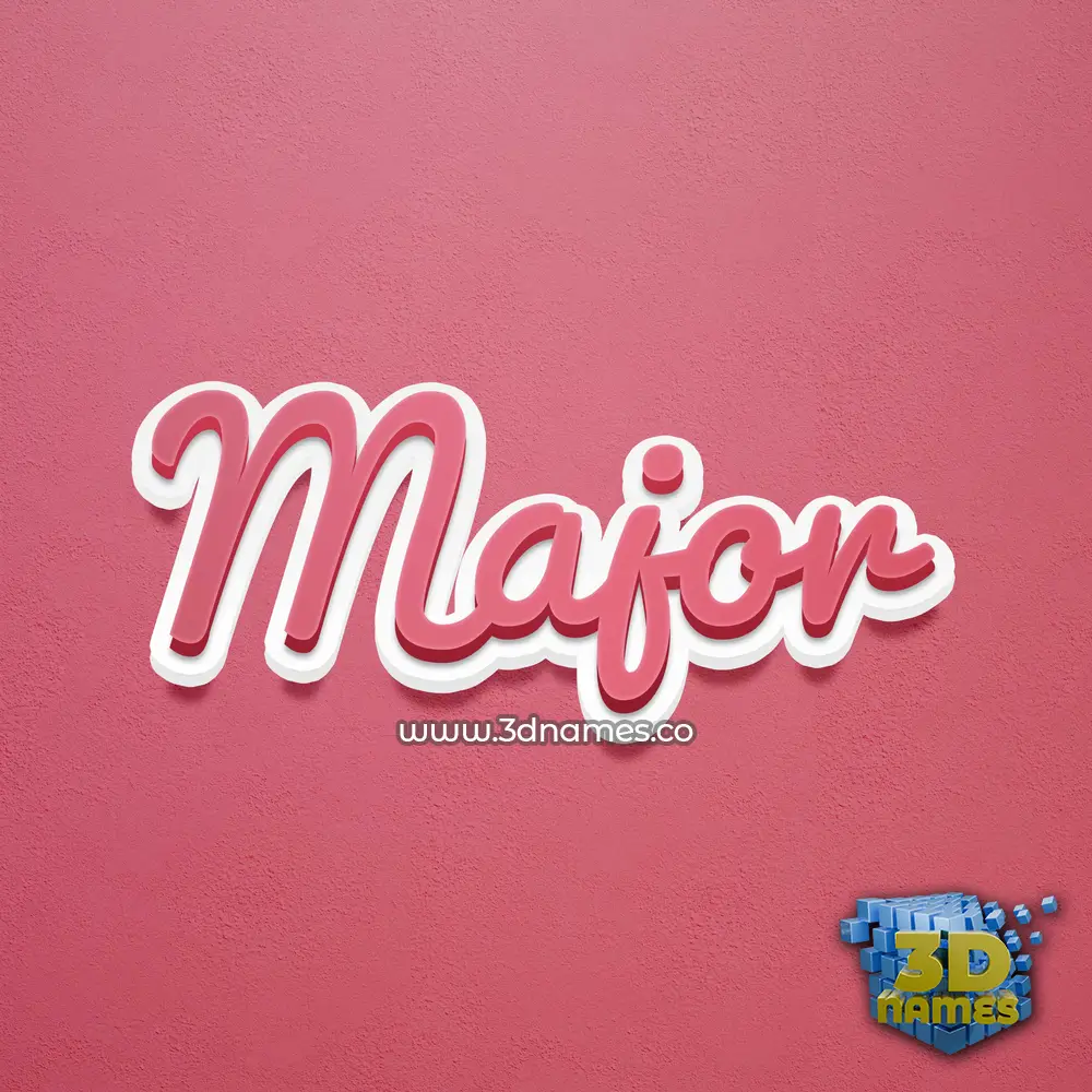 major in Red Scribble style - 3D name wallpaper