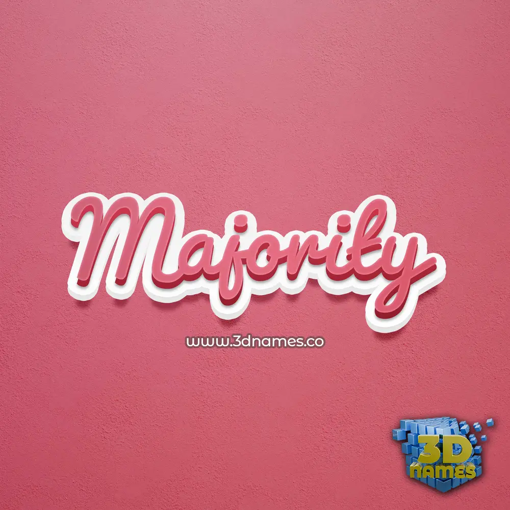majority in Red Scribble style - 3D name wallpaper