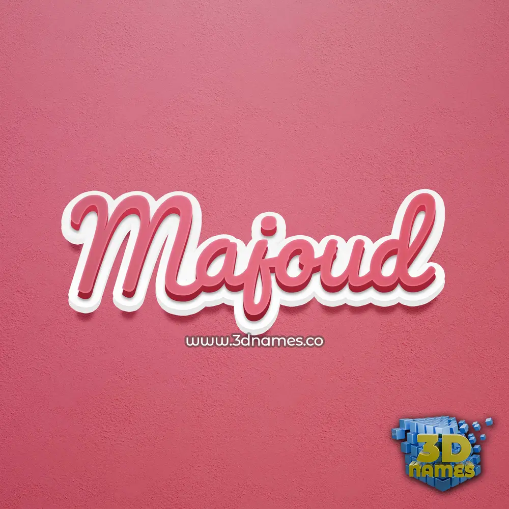 majoud in Red Scribble style - 3D name wallpaper