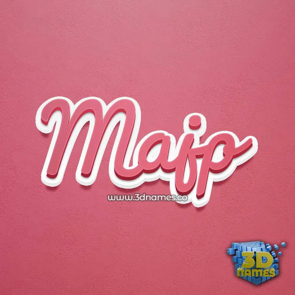 majp in Red Scribble style - 3D name wallpaper