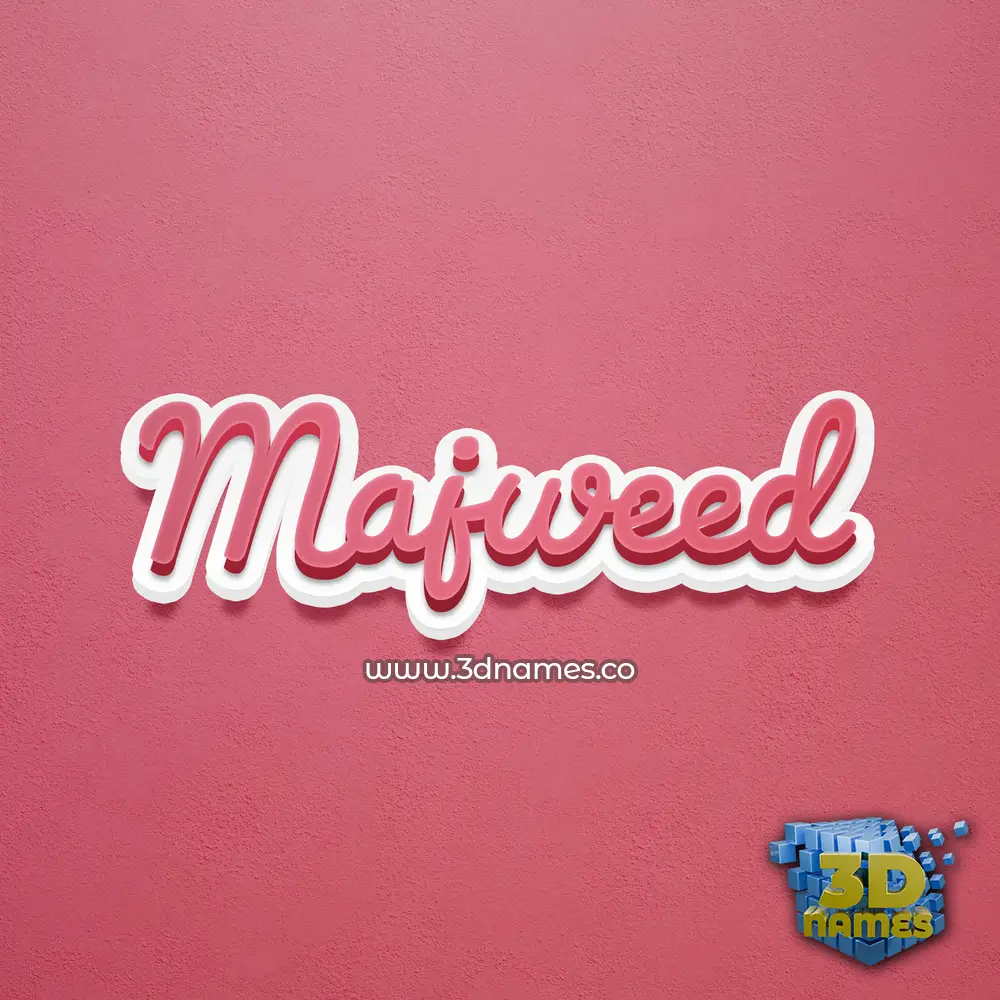 majweed in Red Scribble style - 3D name wallpaper