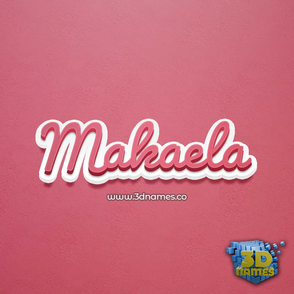 makaela in Red Scribble style - 3D name wallpaper