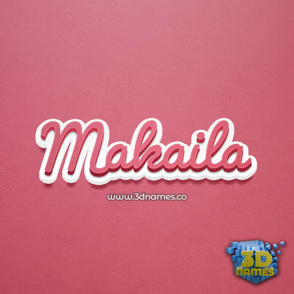 makaila in Red Scribble style - 3D name wallpaper