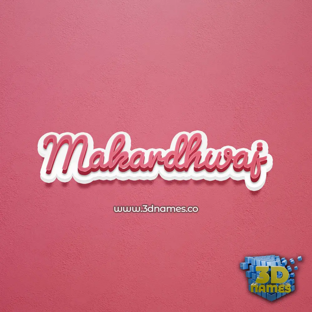 makardhwaj in Red Scribble style - 3D name wallpaper