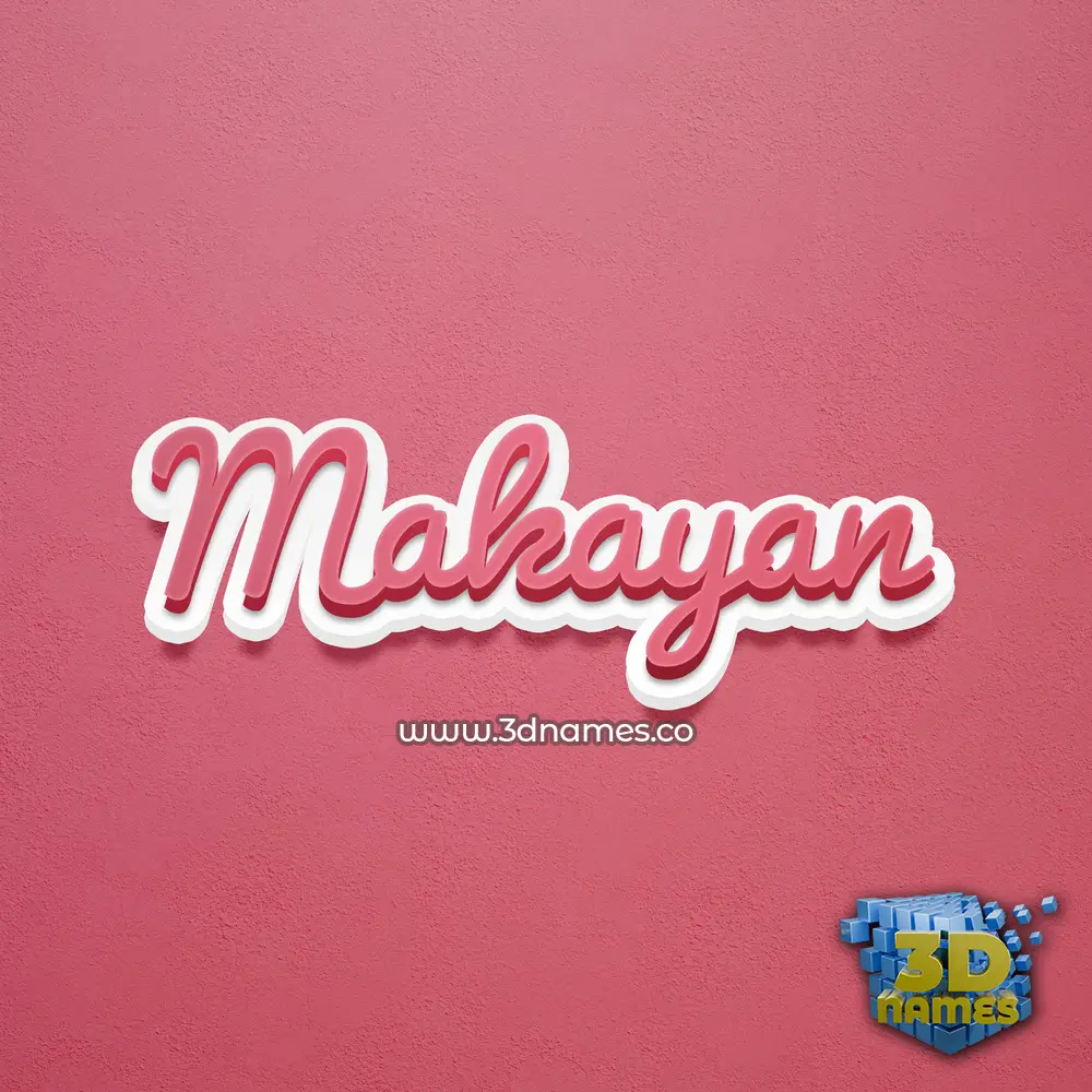 makayan in Red Scribble style - 3D name wallpaper