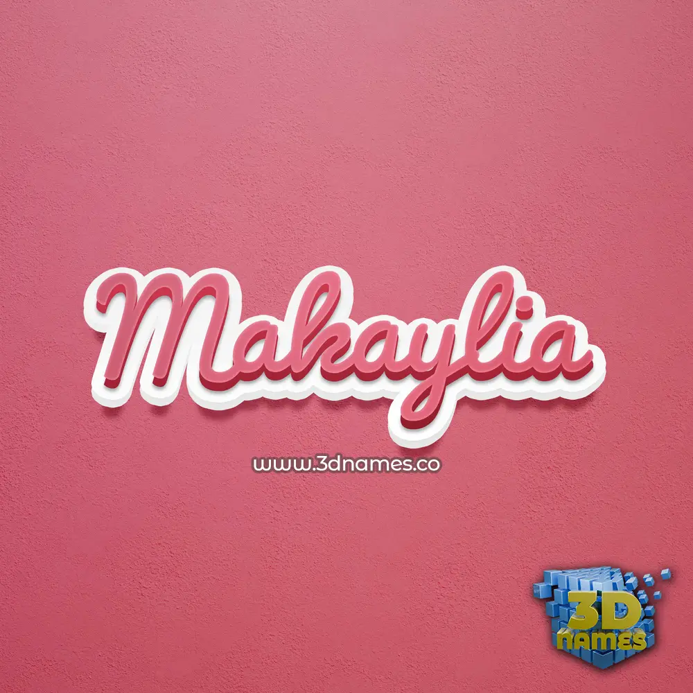 makaylia in Red Scribble style - 3D name wallpaper