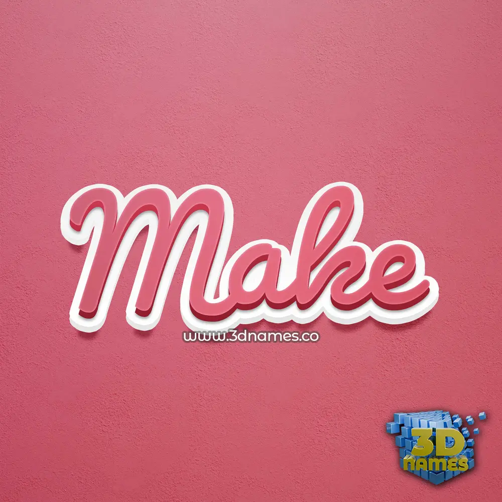 make in Red Scribble style - 3D name wallpaper