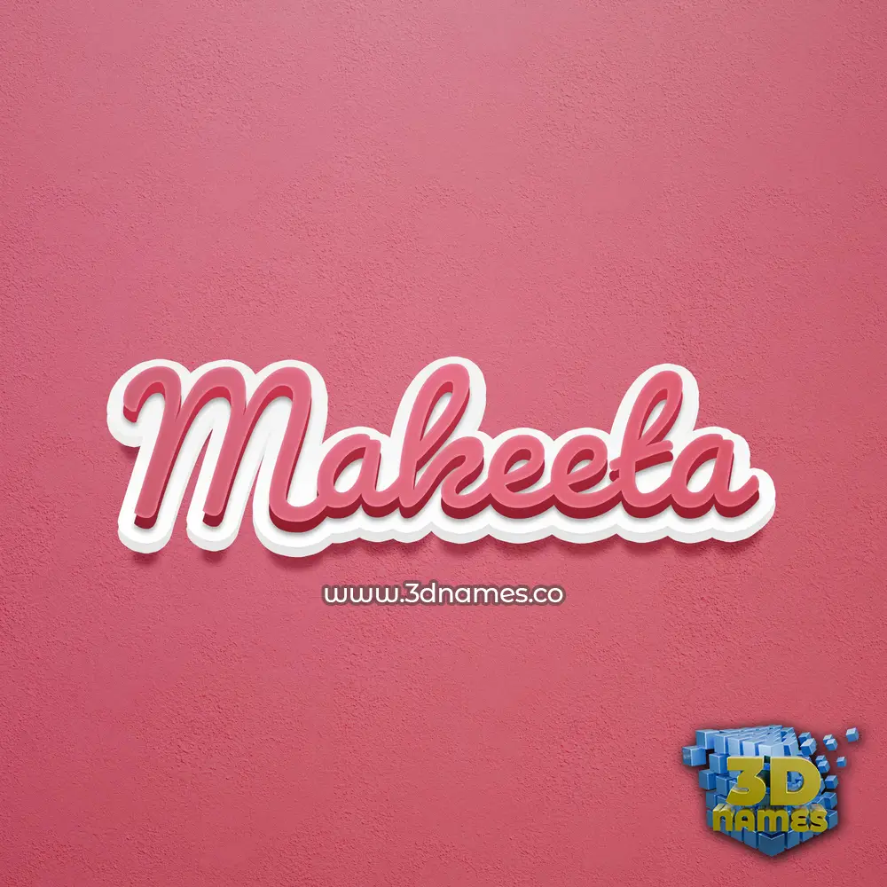 makeeta in Red Scribble style - 3D name wallpaper