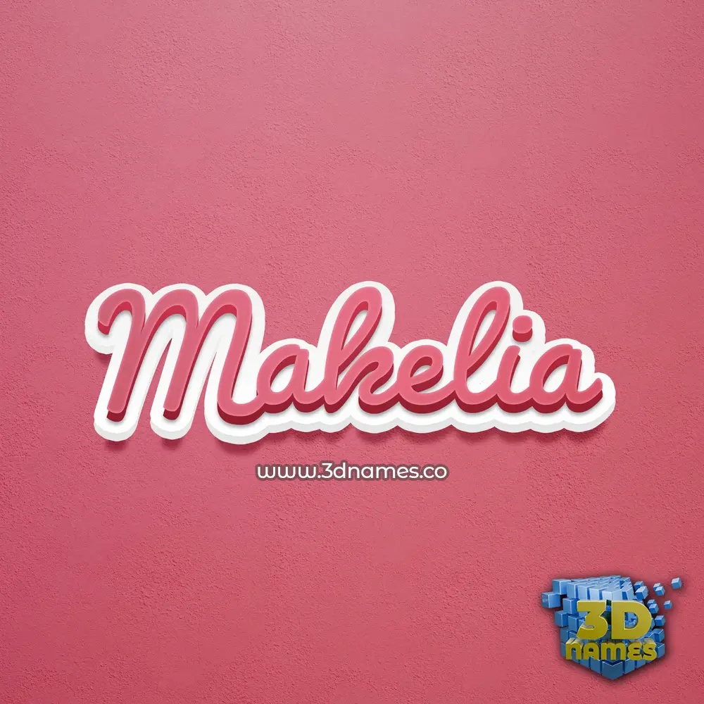 makelia in Red Scribble style - 3D name wallpaper