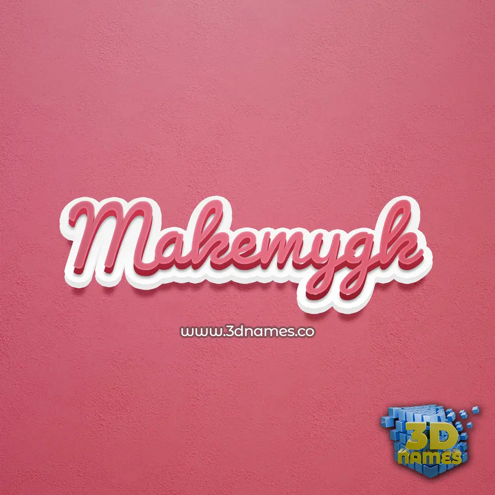 makemygk in Red Scribble style - 3D name wallpaper
