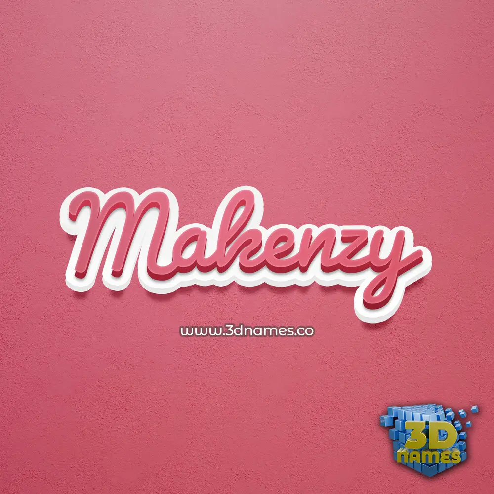 makenzy in Red Scribble style - 3D name wallpaper