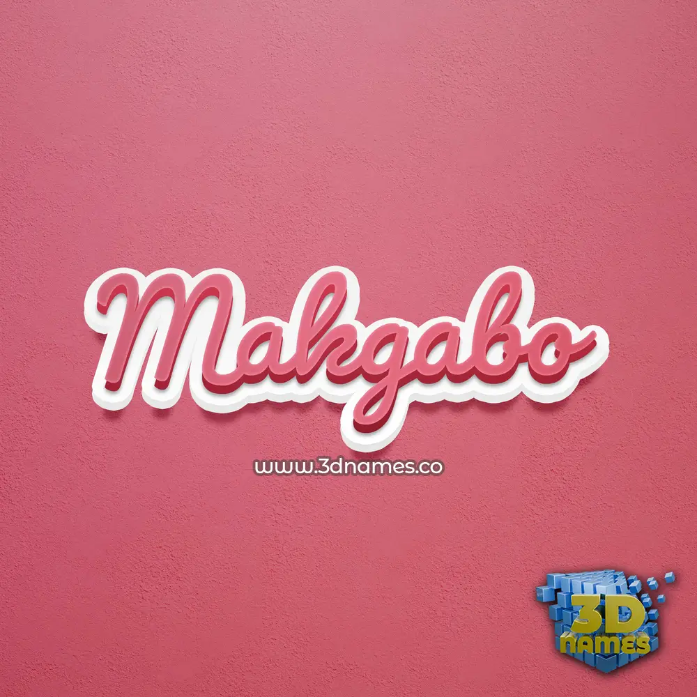 makgabo in Red Scribble style - 3D name wallpaper