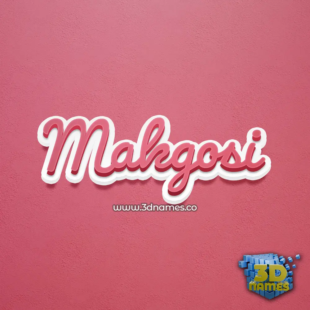 makgosi in Red Scribble style - 3D name wallpaper