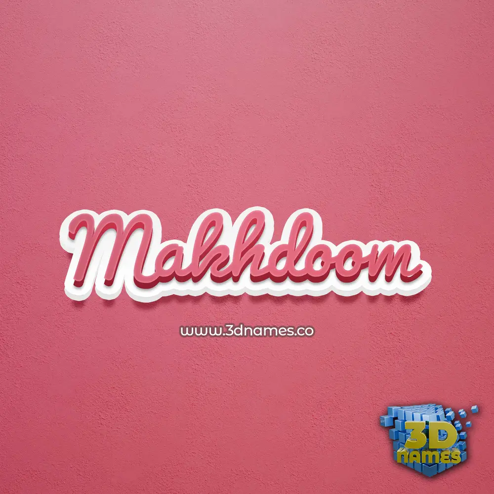 makhdoom in Red Scribble style - 3D name wallpaper