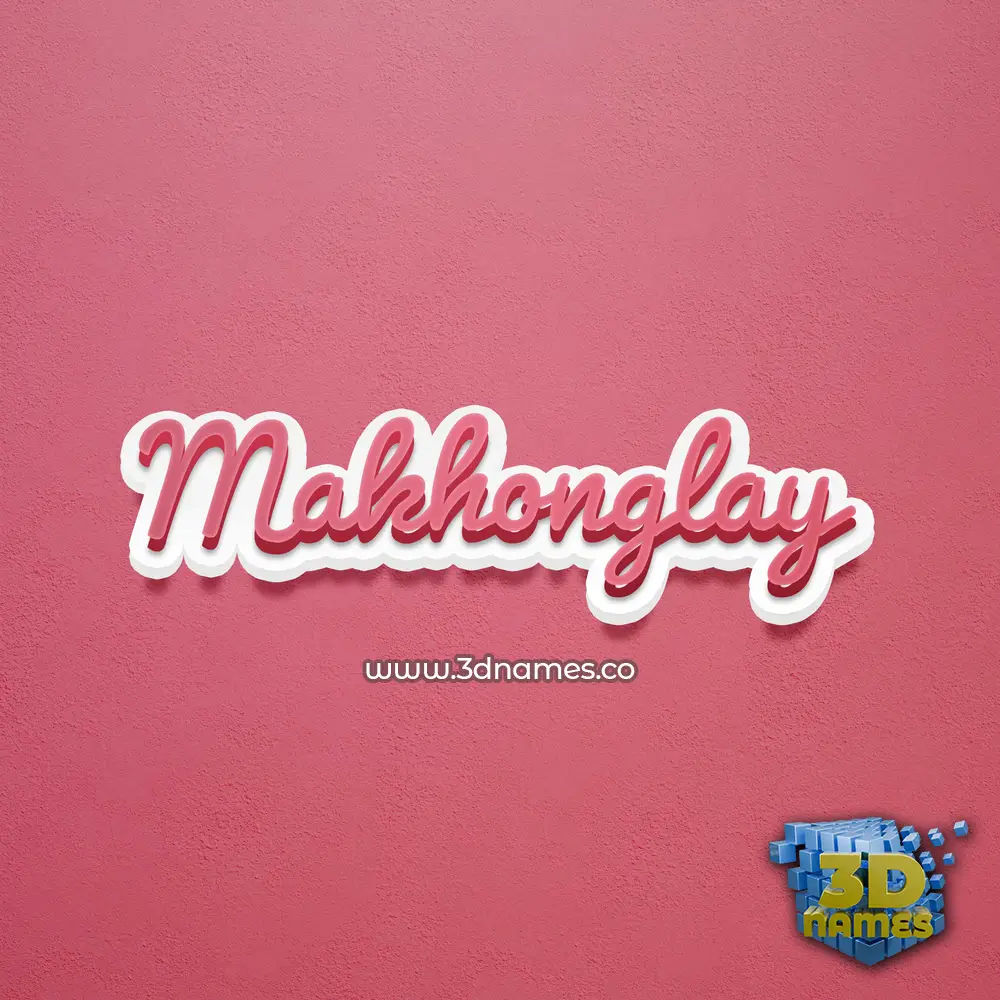 makhonglay in Red Scribble style - 3D name wallpaper