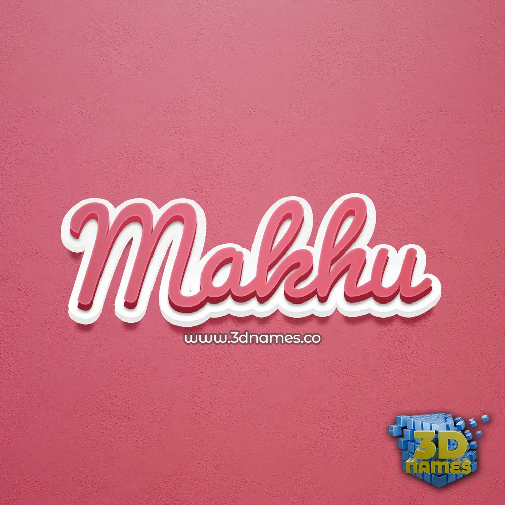 makhu in Red Scribble style - 3D name wallpaper