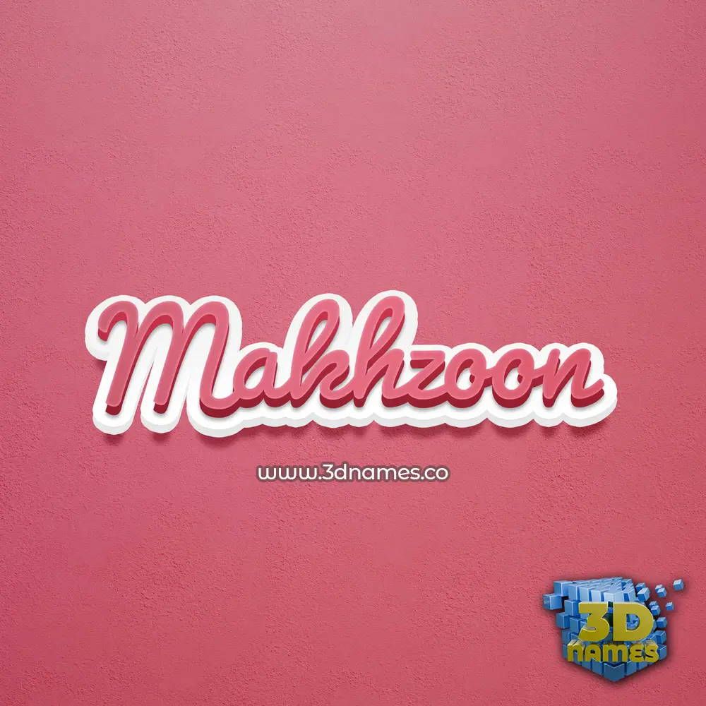 makhzoon in Red Scribble style - 3D name wallpaper