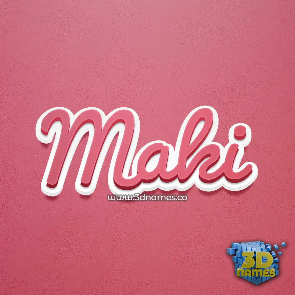 maki in Red Scribble style - 3D name wallpaper