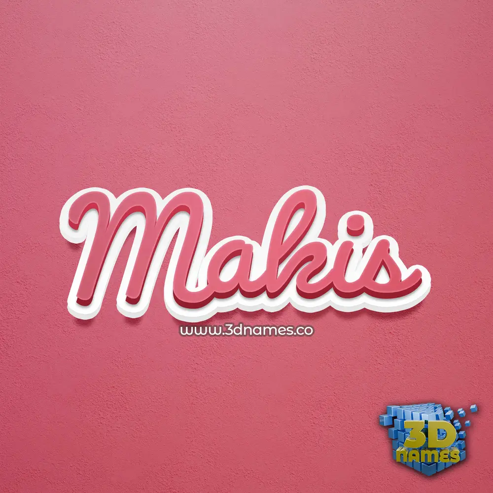 makis in Red Scribble style - 3D name wallpaper