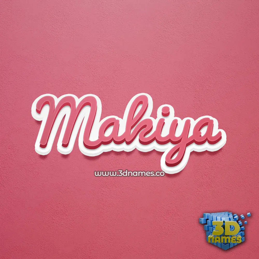 makiya in Red Scribble style - 3D name wallpaper