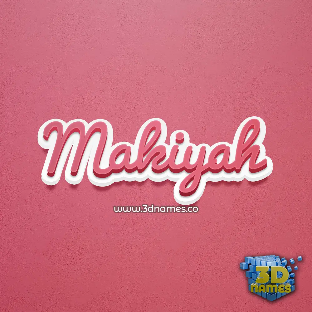 makiyah in Red Scribble style - 3D name wallpaper