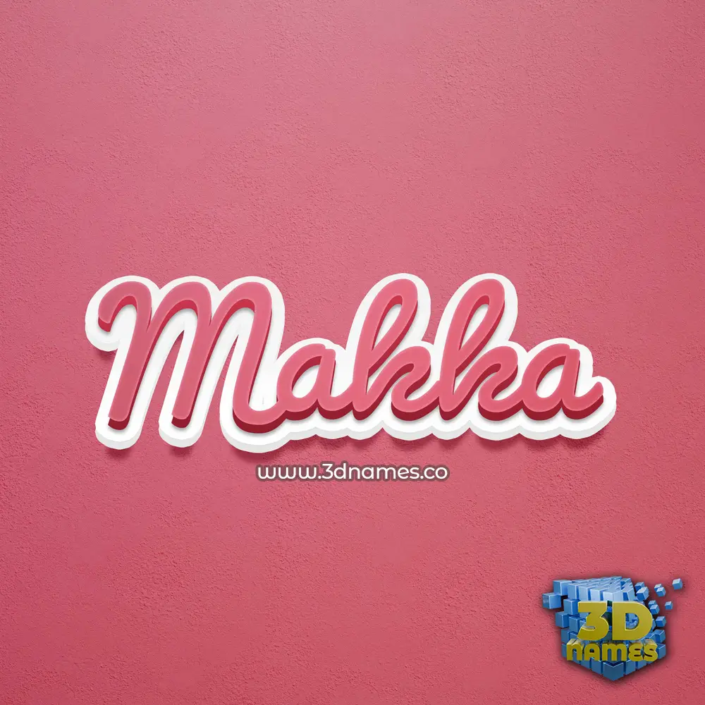 makka in Red Scribble style - 3D name wallpaper