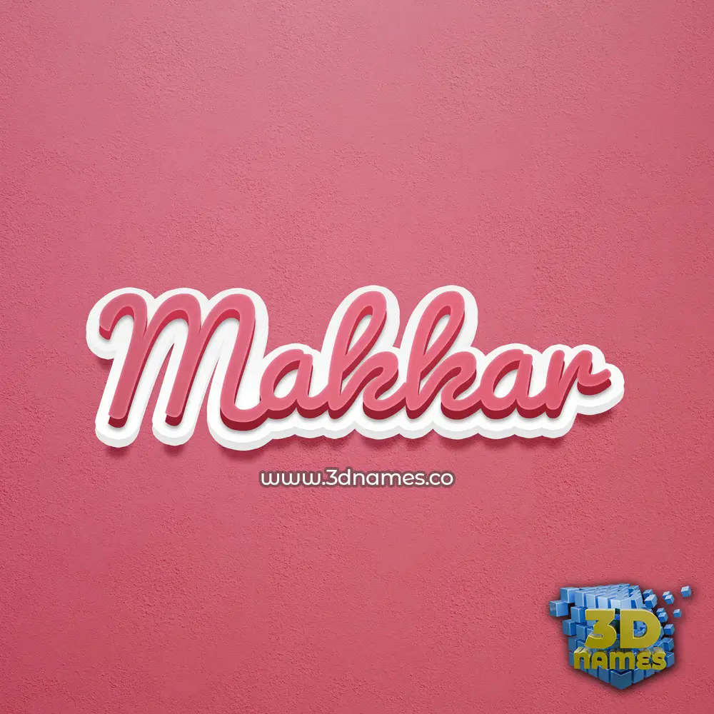 makkar in Red Scribble style - 3D name wallpaper