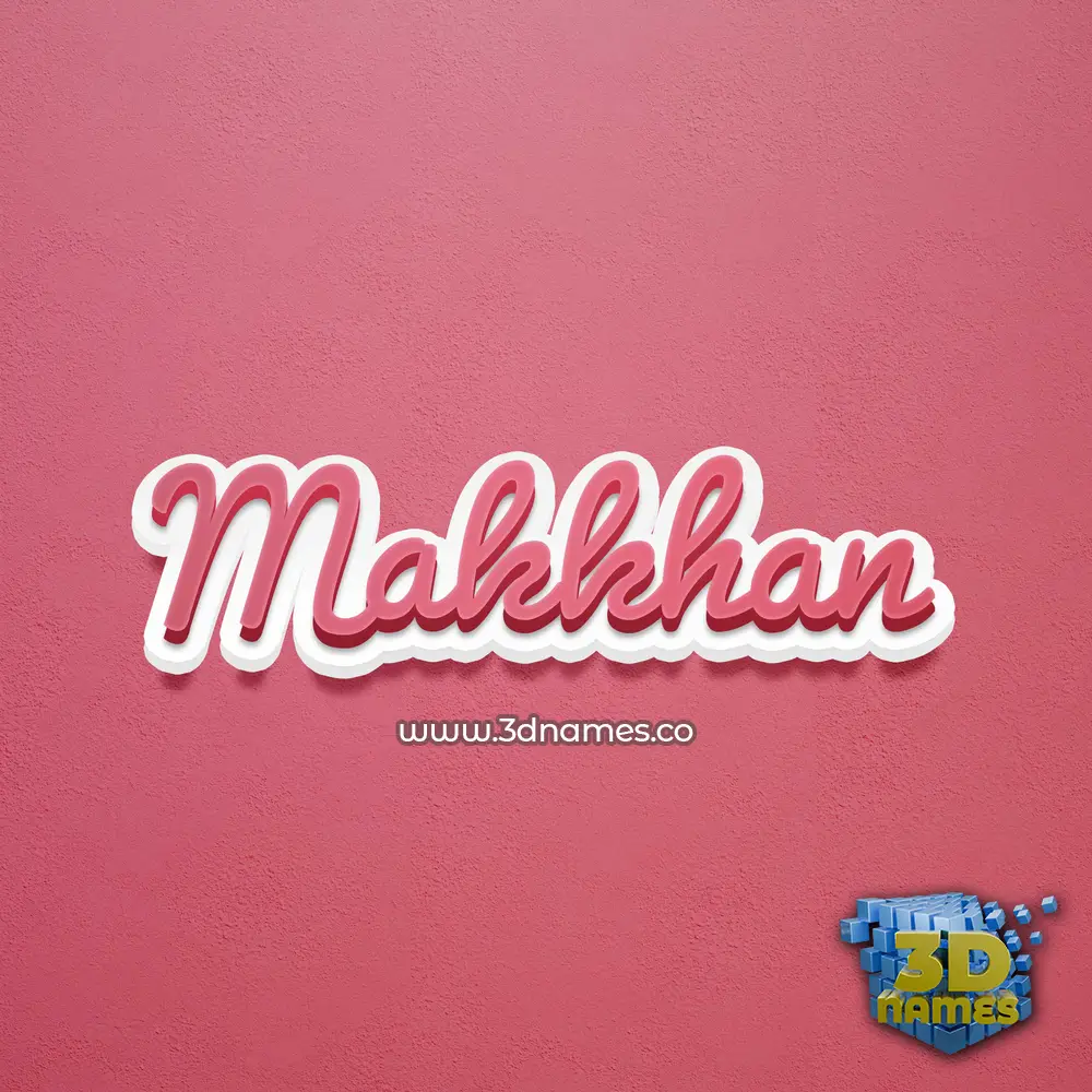 makkhan in Red Scribble style - 3D name wallpaper