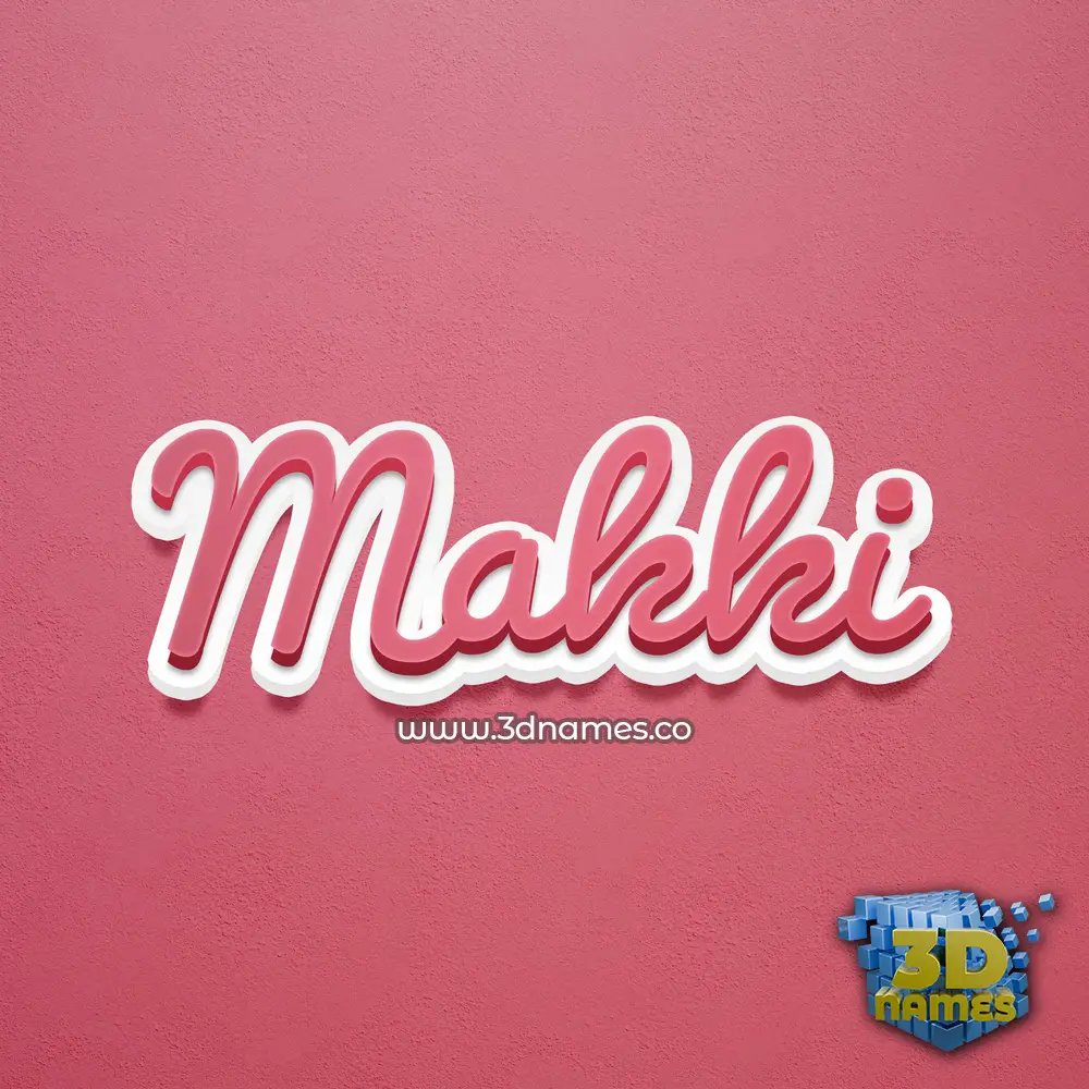 makki in Red Scribble style - 3D name wallpaper