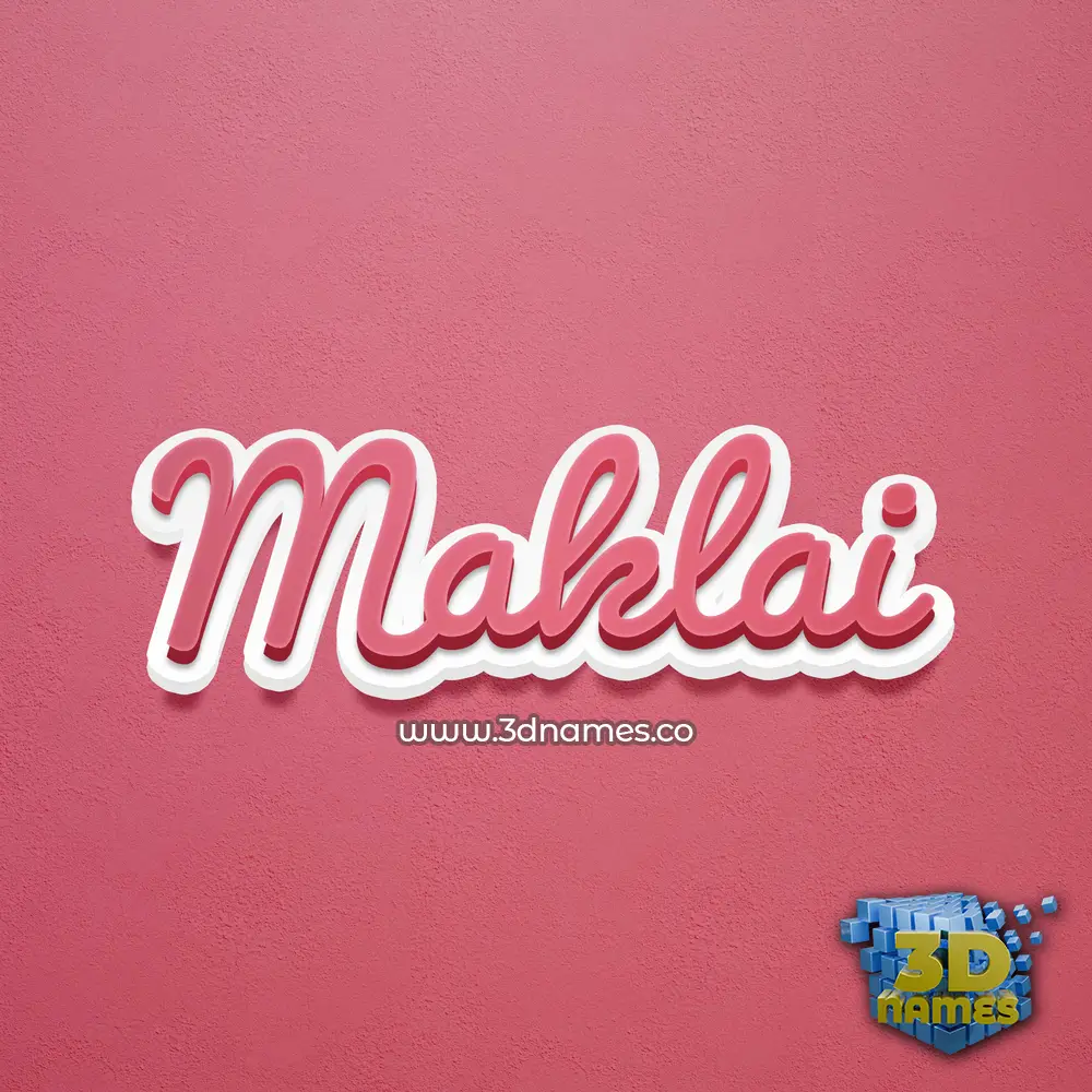 maklai in Red Scribble style - 3D name wallpaper