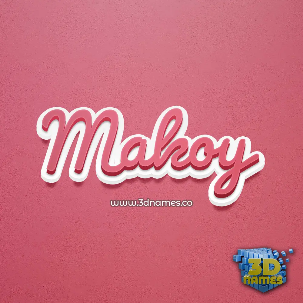 makoy in Red Scribble style - 3D name wallpaper