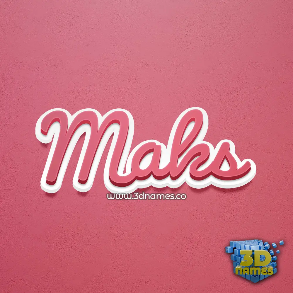 maks in Red Scribble style - 3D name wallpaper
