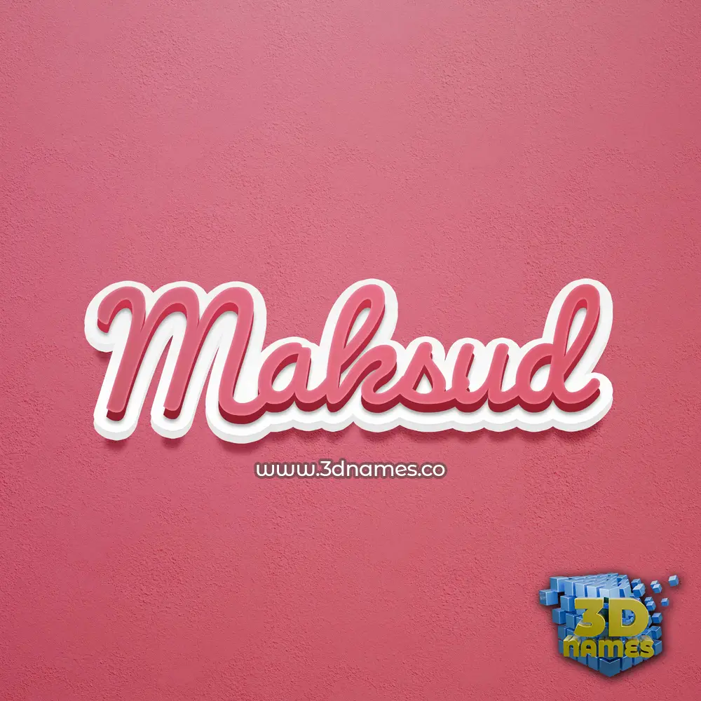 maksud in Red Scribble style - 3D name wallpaper