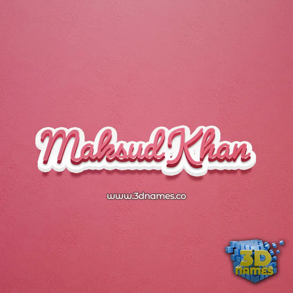 maksud khan in Red Scribble style - 3D name wallpaper