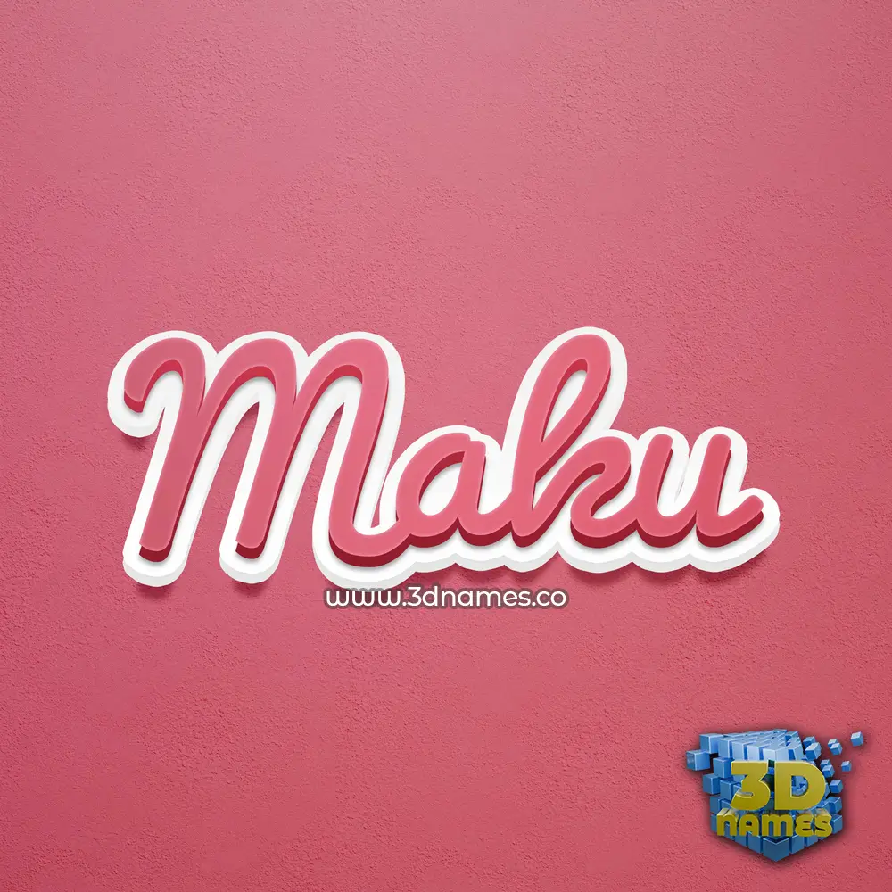 maku in Red Scribble style - 3D name wallpaper