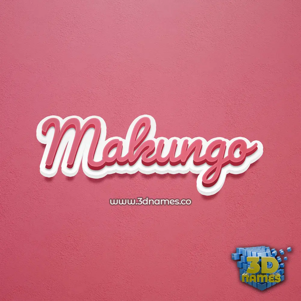makungo in Red Scribble style - 3D name wallpaper