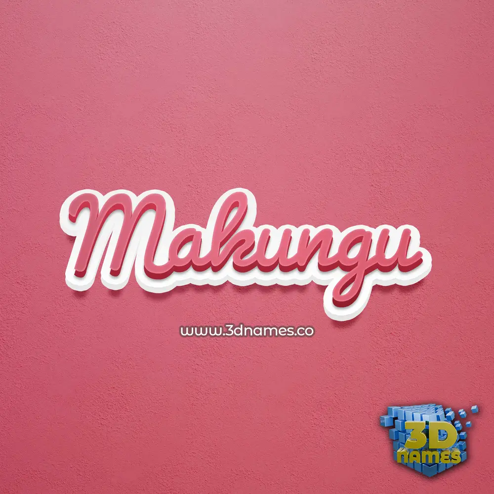 makungu in Red Scribble style - 3D name wallpaper