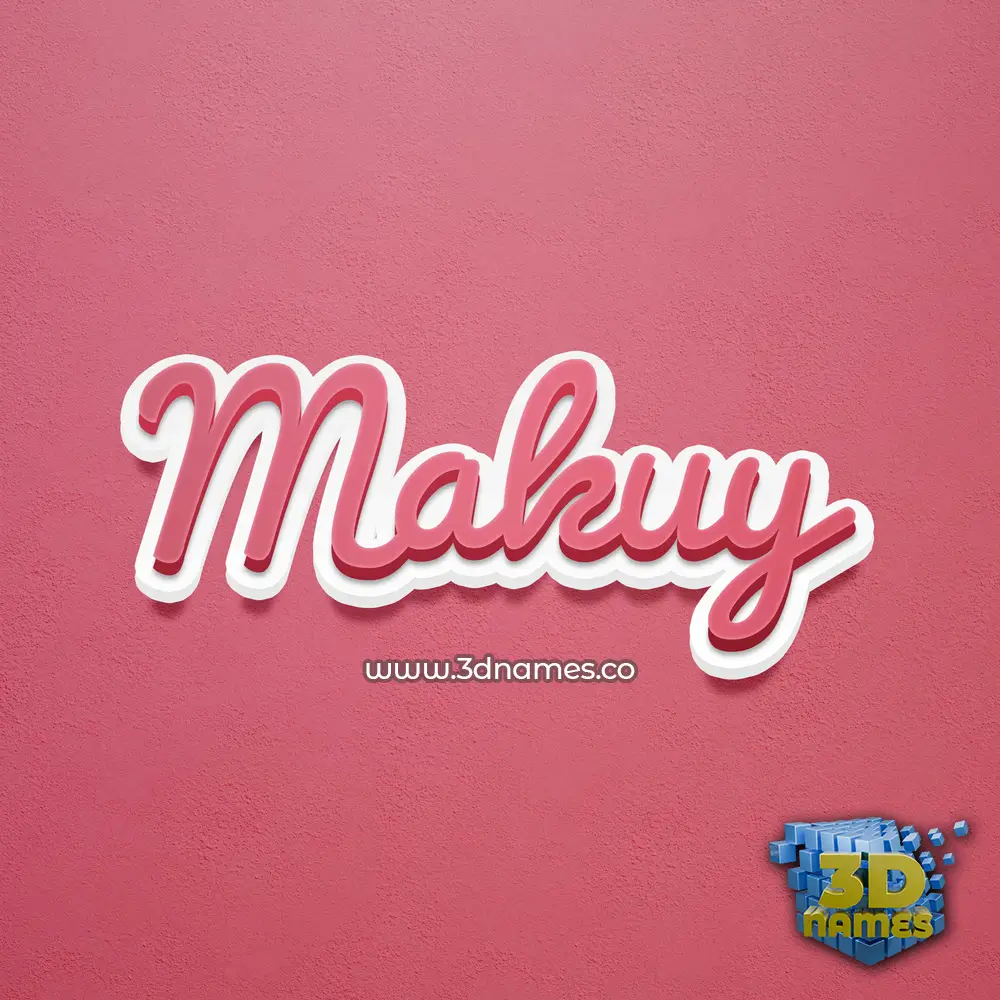makuy in Red Scribble style - 3D name wallpaper