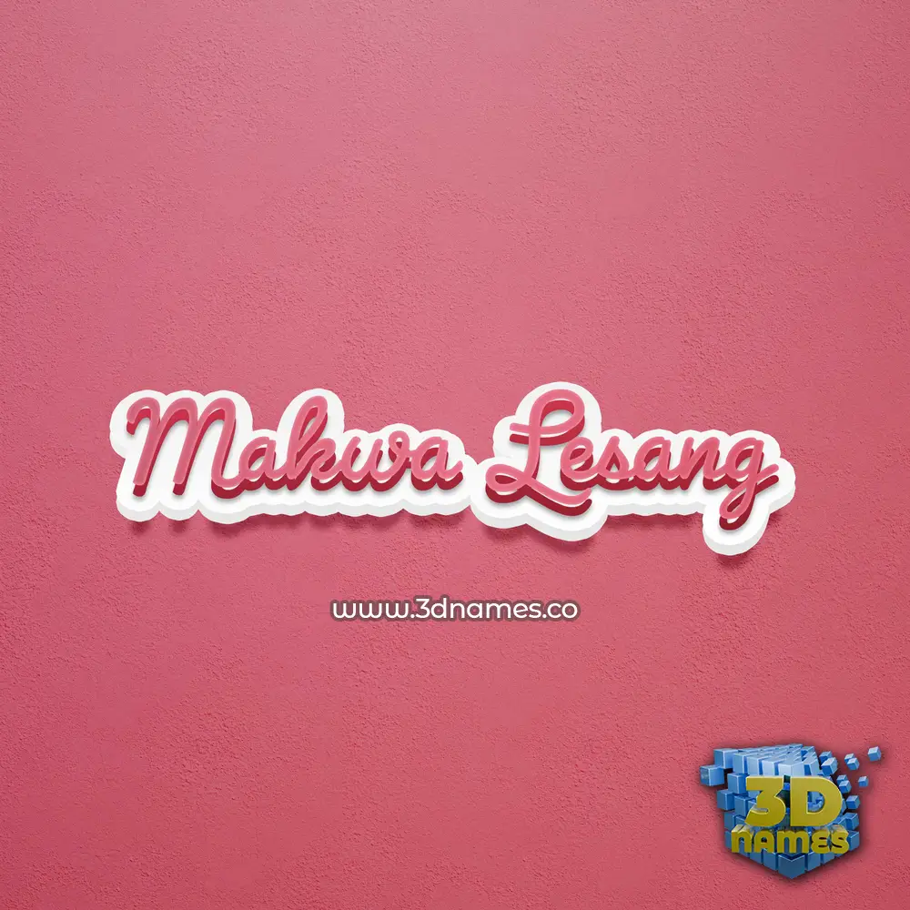 makwa lesang in Red Scribble style - 3D name wallpaper