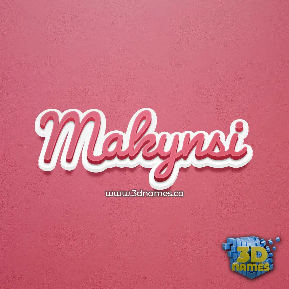 makynsi in Red Scribble style - 3D name wallpaper