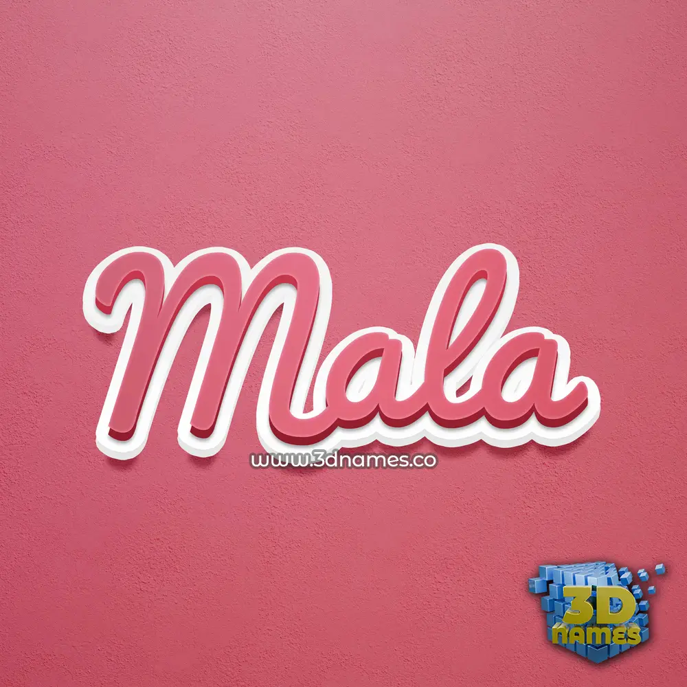 mala in Red Scribble style - 3D name wallpaper