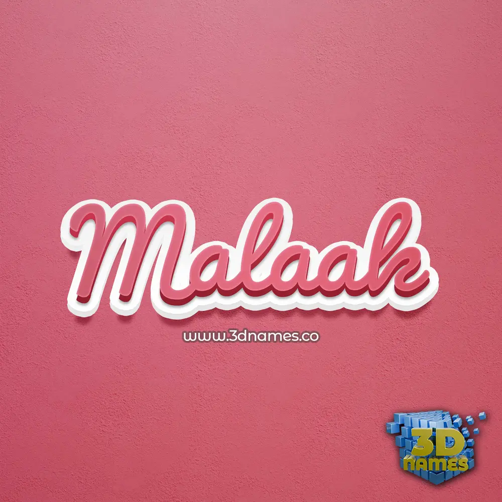 malaak in Red Scribble style - 3D name wallpaper