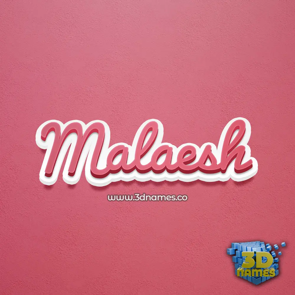 malaesh in Red Scribble style - 3D name wallpaper