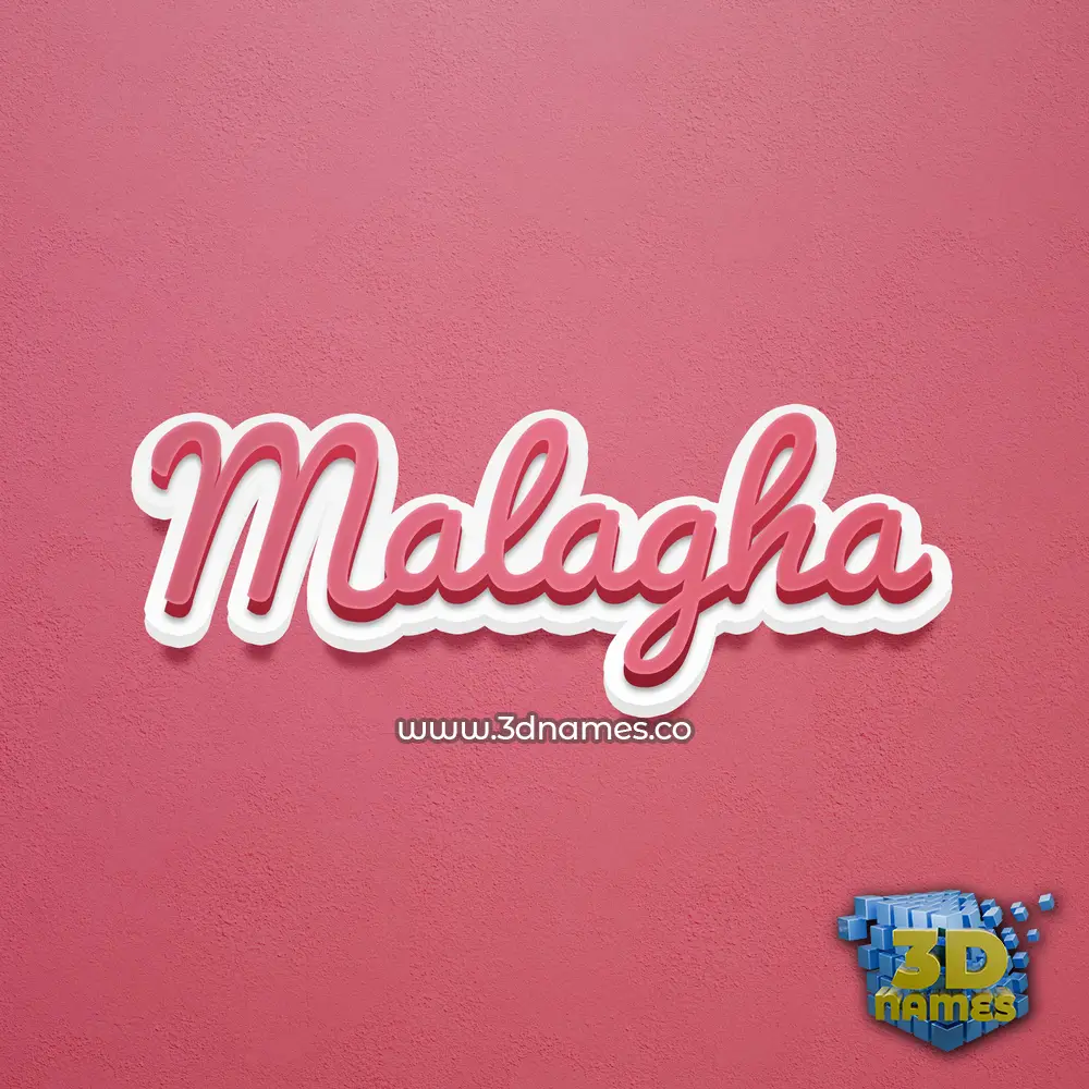 malagha in Red Scribble style - 3D name wallpaper