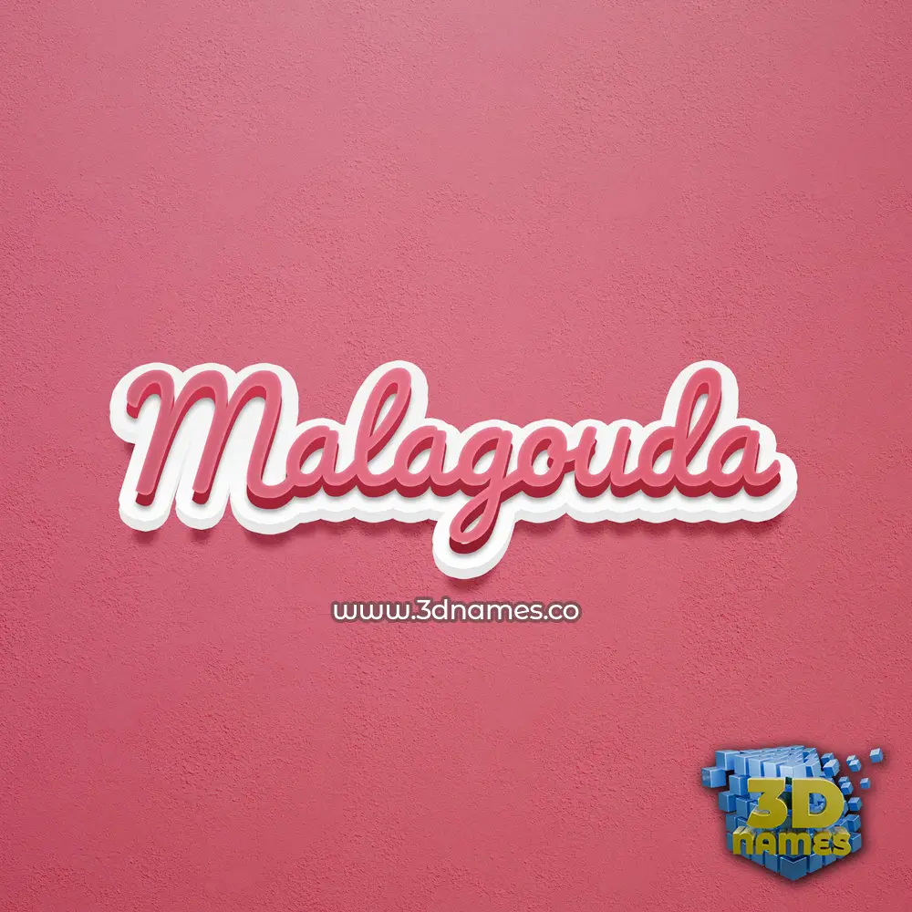 malagouda in Red Scribble style - 3D name wallpaper