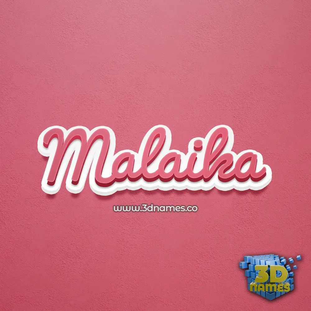 malaika in Red Scribble style - 3D name wallpaper